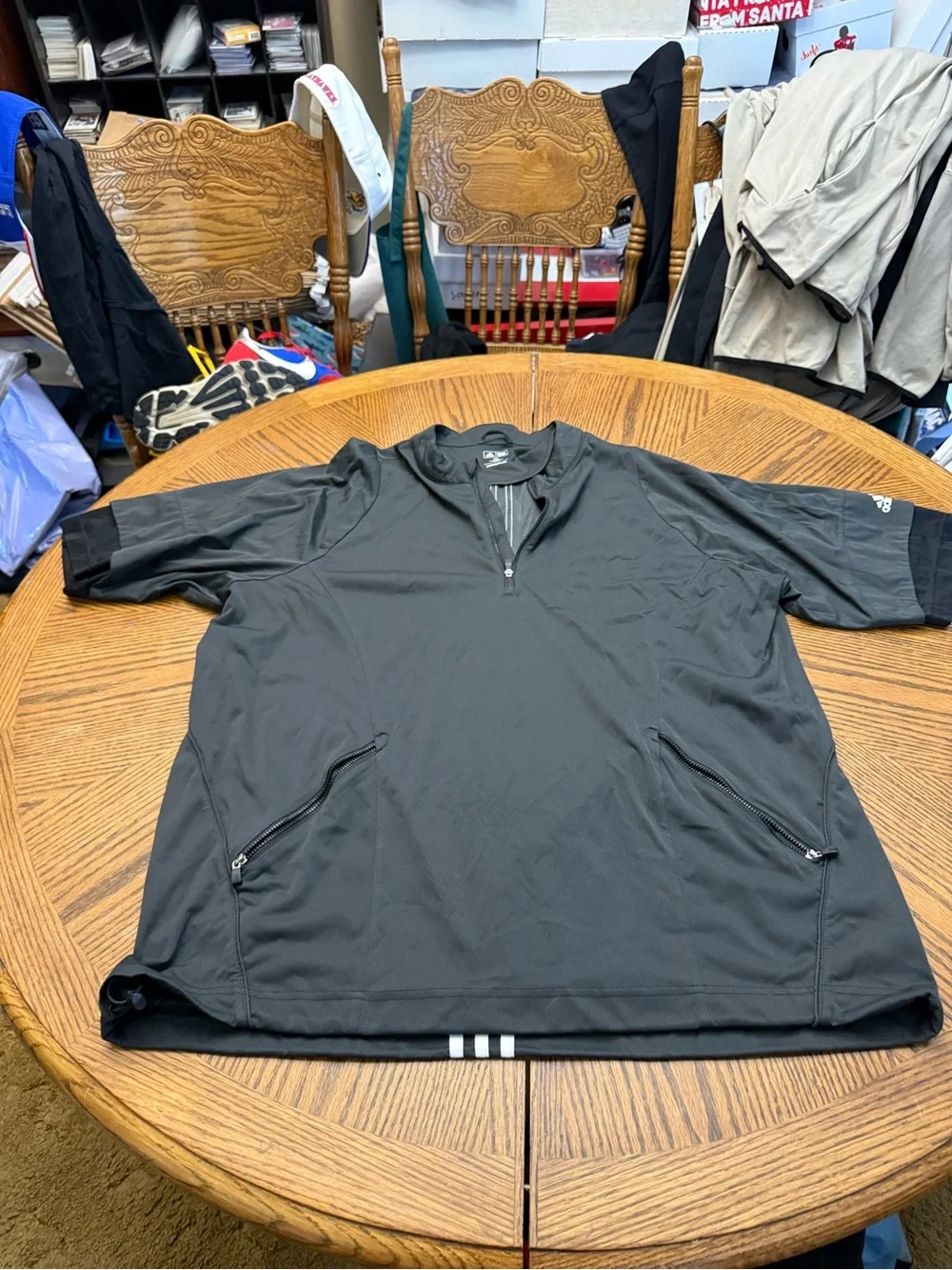 Adidas Golf Men’s Black Quarter-Zip Windbreaker Jacket
